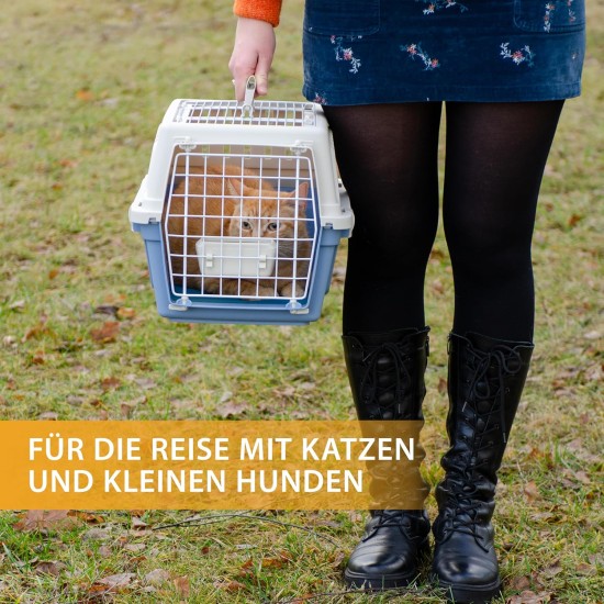 Ferplast Katzentransportbox, kleine mittelgroße Hundetransportbox, Hunde und Katzen bis 15 kg, plastifizierte Eisentür, Lüftungsschlitze, 40x60xH 38 cm, Hartschalen Transportbehälter ATLAS 30 EL, blau Ferplast Katzentransportbox, kleine mittelgroße Hundetransportbox, Hunde und Katzen bis 15 kg, plastifizierte Eisentür, Lüftungsschlitze, 40x60xH 38 cm, Hartschalen Transportbehälter ATLAS 30 EL, blau