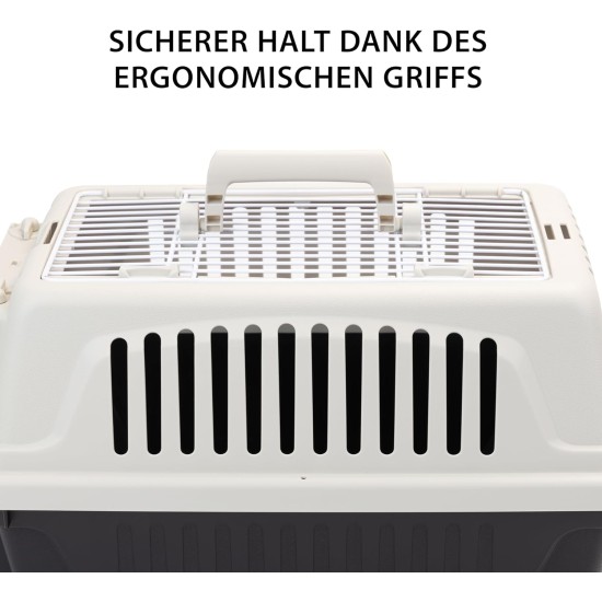 Ferplast Katzentransportbox, kleine mittelgroße Hundetransportbox, Hunde und Katzen bis 15 kg, plastifizierte Eisentür, Lüftungsschlitze, 40x60xH 38 cm, Hartschalen Transportbehälter ATLAS 30 EL, blau Ferplast Katzentransportbox, kleine mittelgroße Hundetransportbox, Hunde und Katzen bis 15 kg, plastifizierte Eisentür, Lüftungsschlitze, 40x60xH 38 cm, Hartschalen Transportbehälter ATLAS 30 EL, blau