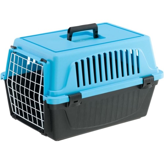 Ferplast Katzentransportbox, kleine mittelgroße Hundetransportbox, Hunde und Katzen bis 15 kg, plastifizierte Eisentür, Lüftungsschlitze, 40x60xH 38 cm, Hartschalen Transportbehälter ATLAS 30 EL, blau Ferplast Katzentransportbox, kleine mittelgroße Hundetransportbox, Hunde und Katzen bis 15 kg, plastifizierte Eisentür, Lüftungsschlitze, 40x60xH 38 cm, Hartschalen Transportbehälter ATLAS 30 EL, blau