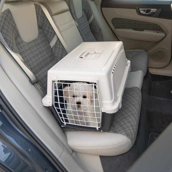 Ferplast Katzentransportbox, kleine mittelgroße Hundetransportbox, Hunde und Katzen bis 15 kg, plastifizierte Eisentür, Lüftungsschlitze, 40x60xH 38 cm, Hartschalen Transportbehälter ATLAS 30 EL, blau Ferplast Katzentransportbox, kleine mittelgroße Hundetransportbox, Hunde und Katzen bis 15 kg, plastifizierte Eisentür, Lüftungsschlitze, 40x60xH 38 cm, Hartschalen Transportbehälter ATLAS 30 EL, blau