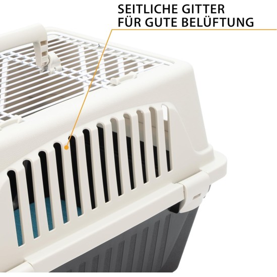 Ferplast Transportbox katze, Hundetransportbox kleine Hunde und Katzen bis 5 kg, Tür aus plastifiziertem Eisen, Lüftungsschlitze, 32,5x48 xH 29 cm, Hartschalen Transportbehälter ATLAS 10 EL, Schwarz Ferplast Transportbox katze, Hundetransportbox kleine Hunde und Katzen bis 5 kg, Tür aus plastifiziertem Eisen, Lüftungsschlitze, 32,5x48 xH 29 cm, Hartschalen Transportbehälter ATLAS 10 EL, Schwarz