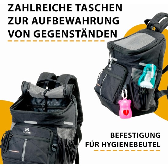 Ferplast Voyager Backpack Dog Backpack Cat Backpack Dog Bag Dog Crate Wide Mouth Adjustable Straps Seat Belt with Cushion Max 10kg 29 x 21 x 36 H Black Ferplast Voyager Backpack Dog Backpack Cat Backpack Dog Bag Dog Crate Wide Mouth Adjustable Straps Seat Belt with Cushion Max 10kg 29 x 21 x 36 H Black