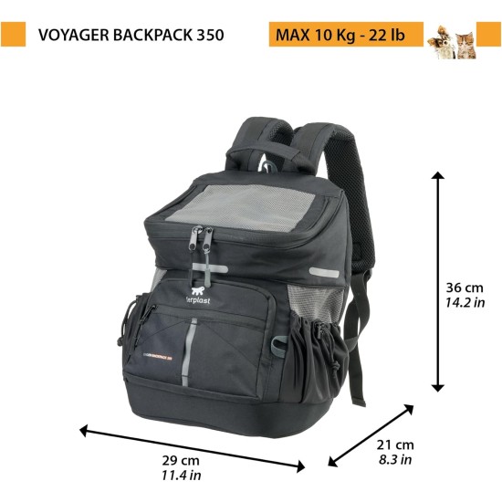 Ferplast Voyager Backpack Dog Backpack Cat Backpack Dog Bag Dog Crate Wide Mouth Adjustable Straps Seat Belt with Cushion Max 10kg 29 x 21 x 36 H Black Ferplast Voyager Backpack Dog Backpack Cat Backpack Dog Bag Dog Crate Wide Mouth Adjustable Straps Seat Belt with Cushion Max 10kg 29 x 21 x 36 H Black