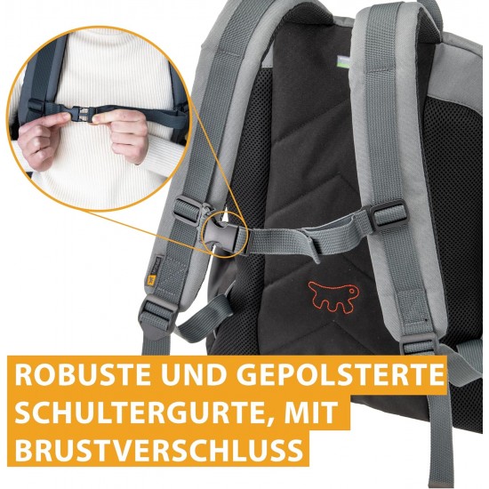 Ferplast Voyager Dog Backpack, Cat Backpack, Dog Bag, Dog Crate, Wide Opening, Adjustable Straps, Seat Belt, with Cushion, Max 10 kg, 29 x 21 x 36 H, Grey Ferplast Voyager Dog Backpack, Cat Backpack, Dog Bag, Dog Crate, Wide Opening, Adjustable Straps, Seat Belt, with Cushion, Max 10 kg, 29 x 21 x 36 H, Grey