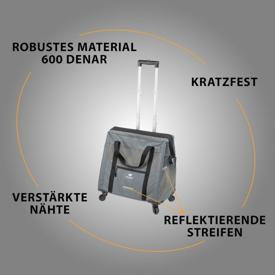 Ferplast Voyager Trolley, Cat Transport Box, Dog Bag, Extendable Handle, Adjustable Straps, Wide Opening, Removable Wheels, Max. 15 kg, 46 x 26 x 48 cm, Grey Ferplast Voyager Trolley, Cat Transport Box, Dog Bag, Extendable Handle, Adjustable Straps, Wide Opening, Removable Wheels, Max. 15 kg, 46 x 26 x 48 cm, Grey