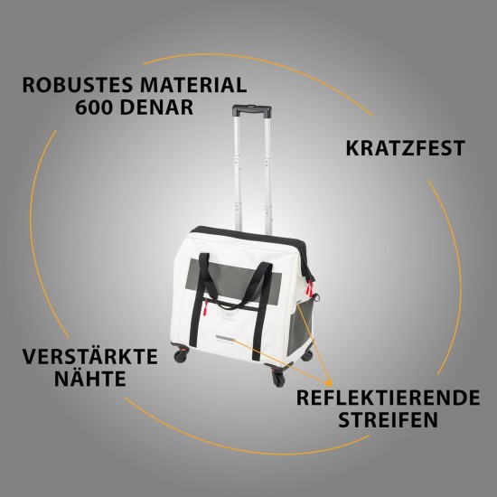 Ferplast Voyager Trolley, Cat Transport Box, Dog Bag, Extendable Handle, Adjustable Straps, Wide Opening, Removable Wheels, Max. 15 kg, 46 x 26 x 48 cm, Grey Ferplast Voyager Trolley, Cat Transport Box, Dog Bag, Extendable Handle, Adjustable Straps, Wide Opening, Removable Wheels, Max. 15 kg, 46 x 26 x 48 cm, Grey