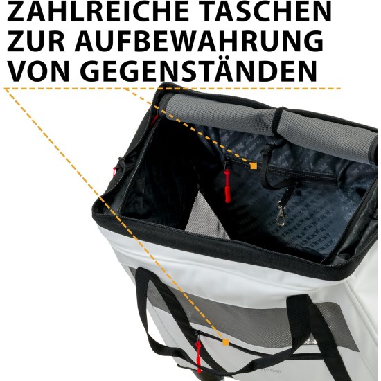 Ferplast Voyager Trolley, Cat Transport Box, Dog Bag, Extendable Handle, Adjustable Straps, Wide Opening, Removable Wheels, Max. 15 kg, 46 x 26 x 48 cm, Grey Ferplast Voyager Trolley, Cat Transport Box, Dog Bag, Extendable Handle, Adjustable Straps, Wide Opening, Removable Wheels, Max. 15 kg, 46 x 26 x 48 cm, Grey