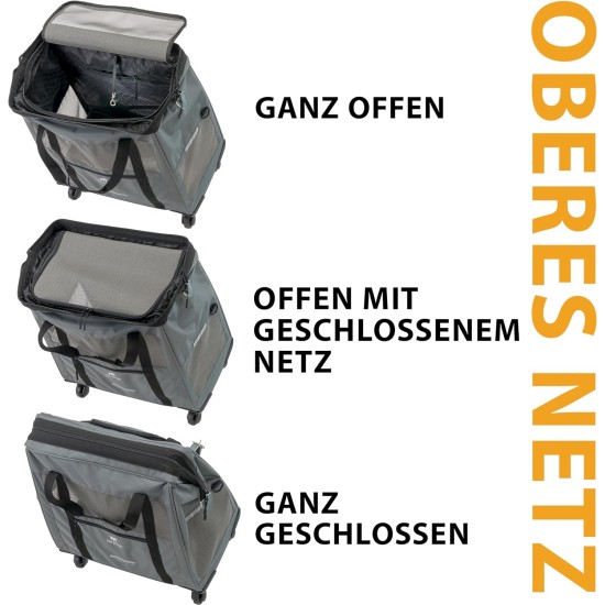 Ferplast Voyager Trolley, Cat Transport Box, Dog Bag, Extendable Handle, Adjustable Straps, Wide Opening, Removable Wheels, Max. 15 kg, 46 x 26 x 48 cm, Grey Ferplast Voyager Trolley, Cat Transport Box, Dog Bag, Extendable Handle, Adjustable Straps, Wide Opening, Removable Wheels, Max. 15 kg, 46 x 26 x 48 cm, Grey