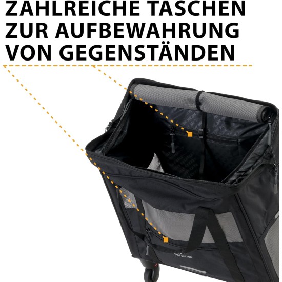 Ferplast Voyager Trolley, Cat Transport Box, Dog Bag, Extendable Handle, Adjustable Straps, Wide Opening, Removable Wheels, Max. 15 kg, 46 x 26 x 48 cm, Grey Ferplast Voyager Trolley, Cat Transport Box, Dog Bag, Extendable Handle, Adjustable Straps, Wide Opening, Removable Wheels, Max. 15 kg, 46 x 26 x 48 cm, Grey