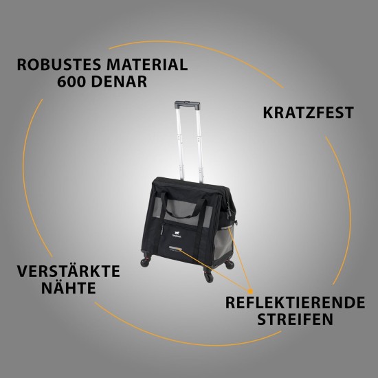 Ferplast Voyager Trolley, Cat Transport Box, Dog Bag, Extendable Handle, Adjustable Straps, Wide Opening, Removable Wheels, Max. 15 kg, 46 x 26 x 48 cm, Black Ferplast Voyager Trolley, Cat Transport Box, Dog Bag, Extendable Handle, Adjustable Straps, Wide Opening, Removable Wheels, Max. 15 kg, 46 x 26 x 48 cm, Black