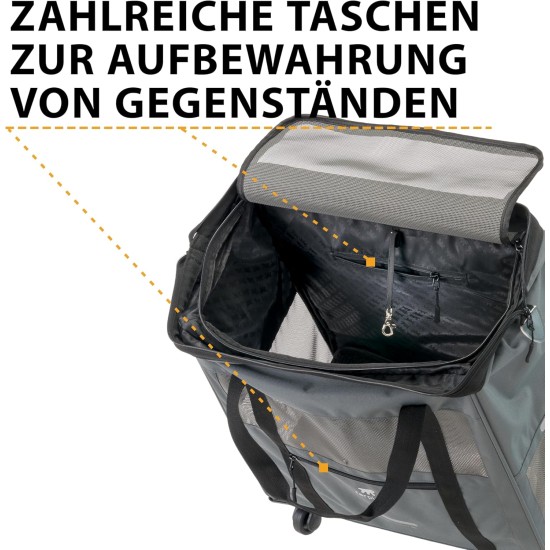 Ferplast Voyager Trolley, Cat Transport Box, Dog Bag, Extendable Handle, Adjustable Straps, Wide Opening, Removable Wheels, Max. 15 kg, 46 x 26 x 48 cm, Black Ferplast Voyager Trolley, Cat Transport Box, Dog Bag, Extendable Handle, Adjustable Straps, Wide Opening, Removable Wheels, Max. 15 kg, 46 x 26 x 48 cm, Black