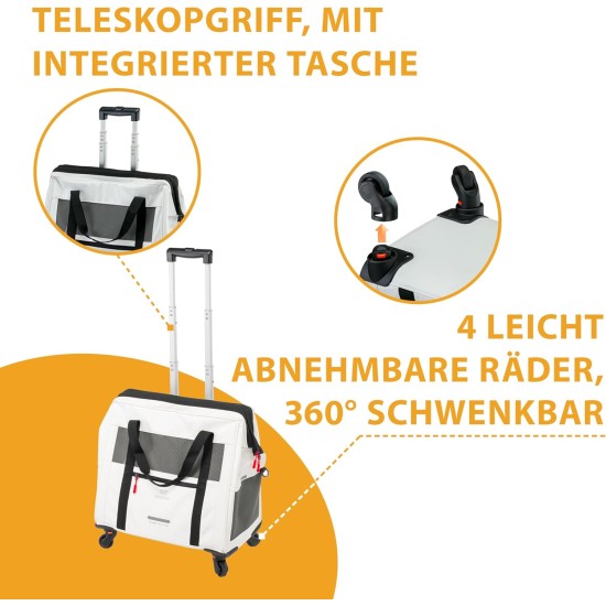 Ferplast Voyager Trolley, Cat Transport Box, Dog Bag, Extendable Handle, Adjustable Straps, Wide Opening, Removable Wheels, Max. 15 kg, 46 x 26 x 48 cm, Black Ferplast Voyager Trolley, Cat Transport Box, Dog Bag, Extendable Handle, Adjustable Straps, Wide Opening, Removable Wheels, Max. 15 kg, 46 x 26 x 48 cm, Black