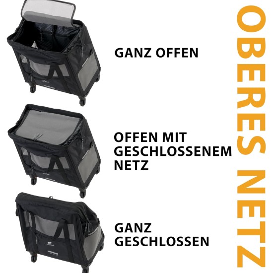 Ferplast Voyager Trolley, Cat Transport Box, Dog Bag, Extendable Handle, Adjustable Straps, Wide Opening, Removable Wheels, Max. 15 kg, 46 x 26 x 48 cm, Black Ferplast Voyager Trolley, Cat Transport Box, Dog Bag, Extendable Handle, Adjustable Straps, Wide Opening, Removable Wheels, Max. 15 kg, 46 x 26 x 48 cm, Black