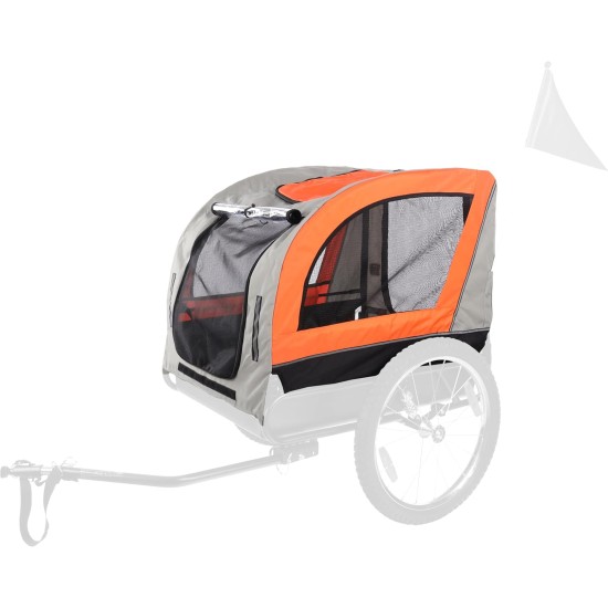 Flamingo Cover for bicycle trailer, Jolene, 77.5 x 58 x 67 cm, reflectors, openings on the front, back and top with zip, with roll-up mesh insert and rain cover Flamingo Cover for bicycle trailer, Jolene, 77.5 x 58 x 67 cm, reflectors, openings on the front, back and top with zip, with roll-up mesh insert and rain cover