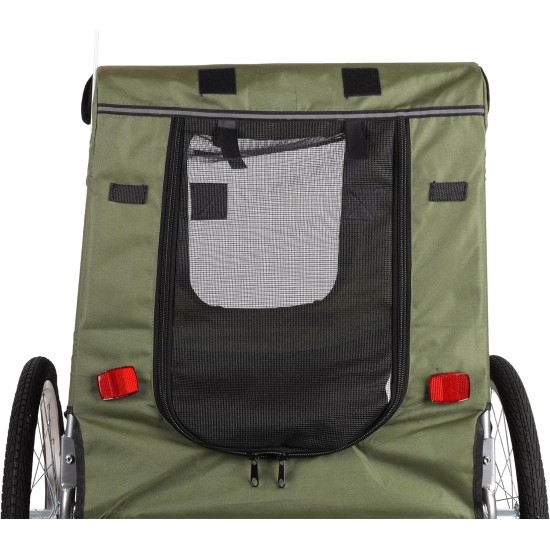 Flamingo Tybalt Green Bicycle Trailer - 76 cm L x 57 cm W x 65.5 cm H, Suitable for E-Bikes - With Reflectors, Practical, Durable and Stylish! Flamingo Tybalt Green Bicycle Trailer - 76 cm L x 57 cm W x 65.5 cm H, Suitable for E-Bikes - With Reflectors, Practical, Durable and Stylish!