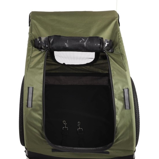 Flamingo Tybalt Green Bicycle Trailer - 76 cm L x 57 cm W x 65.5 cm H, Suitable for E-Bikes - With Reflectors, Practical, Durable and Stylish! Flamingo Tybalt Green Bicycle Trailer - 76 cm L x 57 cm W x 65.5 cm H, Suitable for E-Bikes - With Reflectors, Practical, Durable and Stylish!