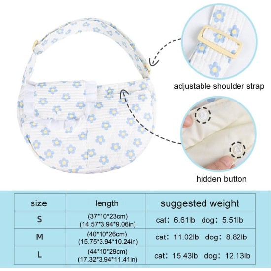 Flower Dog Bag for Small Dogs 5 kg, Breathable Dog Carrier Bag up to 10 kg, Carry Bag Dog, Cat Carrier Bag (Pink, M) Flower Dog Bag for Small Dogs 5 kg, Breathable Dog Carrier Bag up to 10 kg, Carry Bag Dog, Cat Carrier Bag (Pink, M)