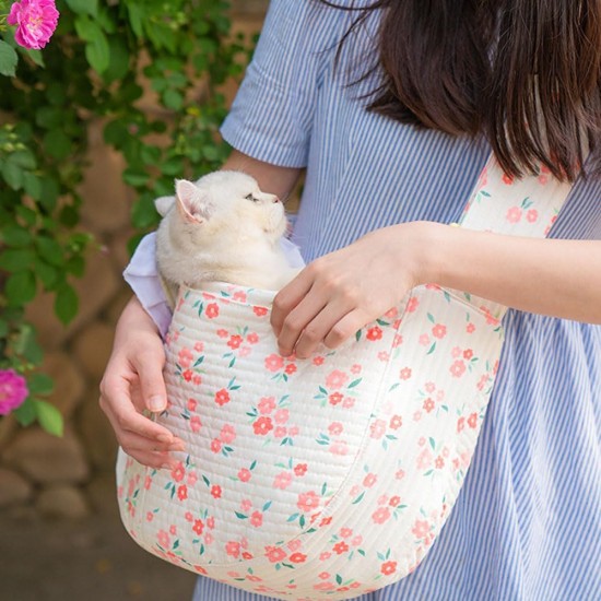 Flower Dog Bag for Small Dogs 5 kg, Breathable Dog Carrier Bag up to 10 kg, Carry Bag Dog, Cat Carrier Bag (Pink, M) Flower Dog Bag for Small Dogs 5 kg, Breathable Dog Carrier Bag up to 10 kg, Carry Bag Dog, Cat Carrier Bag (Pink, M)