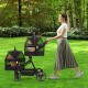 Foldable 3-in-1 Dog Pram for Small Dogs & Cats up to 15 kg Pet Buggy with Safety Leads, Shock Absorption, One Pedal Brake, Mesh Windows & Storage Space, Easy Folding for Travel and Walks Foldable 3-in-1 Dog Pram for Small Dogs & Cats up to 15 kg Pet Buggy with Safety Leads, Shock Absorption, One Pedal Brake, Mesh Windows & Storage Space, Easy Folding for Travel and Walks