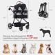 Foldable 3-in-1 Dog Pram for Small Dogs & Cats up to 15 kg Pet Buggy with Safety Leads, Shock Absorption, One Pedal Brake, Mesh Windows & Storage Space, Easy Folding for Travel and Walks Foldable 3-in-1 Dog Pram for Small Dogs & Cats up to 15 kg Pet Buggy with Safety Leads, Shock Absorption, One Pedal Brake, Mesh Windows & Storage Space, Easy Folding for Travel and Walks