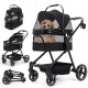 Foldable 3-in-1 Dog Pram for Small Dogs & Cats up to 15 kg Pet Buggy with Safety Leads, Shock Absorption, One Pedal Brake, Mesh Windows & Storage Space, Easy Folding for Travel and Walks Foldable 3-in-1 Dog Pram for Small Dogs & Cats up to 15 kg Pet Buggy with Safety Leads, Shock Absorption, One Pedal Brake, Mesh Windows & Storage Space, Easy Folding for Travel and Walks