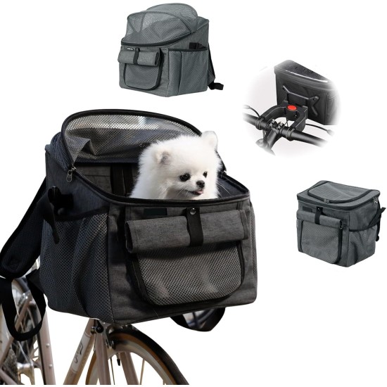 Front Bicycle Basket, Foldable Bicycle Front Basket, Removable Bicycle Basket, Bicycle Handlebar Bag, Wheel Bag, Handlebar Basket for Small Dogs, Shopping, Travel, 37 x 27 x 40 cm Front Bicycle Basket, Foldable Bicycle Front Basket, Removable Bicycle Basket, Bicycle Handlebar Bag, Wheel Bag, Handlebar Basket for Small Dogs, Shopping, Travel, 37 x 27 x 40 cm