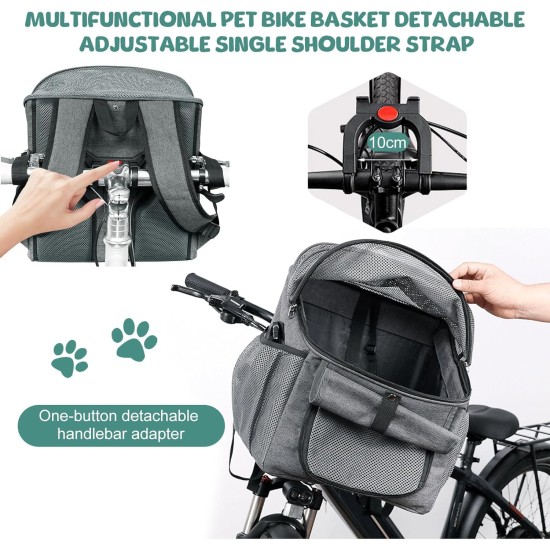 Front Bicycle Basket, Foldable Bicycle Front Basket, Removable Bicycle Basket, Bicycle Handlebar Bag, Wheel Bag, Handlebar Basket for Small Dogs, Shopping, Travel, 37 x 27 x 40 cm Front Bicycle Basket, Foldable Bicycle Front Basket, Removable Bicycle Basket, Bicycle Handlebar Bag, Wheel Bag, Handlebar Basket for Small Dogs, Shopping, Travel, 37 x 27 x 40 cm