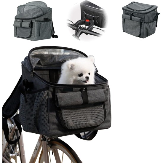 Front Bicycle Basket, Foldable Bicycle Front Basket, Removable Bicycle Basket, Bicycle Handlebar Bag, Wheel Bag, Handlebar Basket for Small Dogs, Shopping, Travel, 37 x 27 x 40 cm Front Bicycle Basket, Foldable Bicycle Front Basket, Removable Bicycle Basket, Bicycle Handlebar Bag, Wheel Bag, Handlebar Basket for Small Dogs, Shopping, Travel, 37 x 27 x 40 cm
