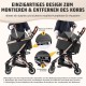 Gimars 4-in-1 Cat Pram and Dog Pram up to 20 kg Foldable, 360° Rubber Tyres Cat Trolley with Rear Wheel Brake, Dog Buggy with Mesh Windows, Rain Cover, Retractable Pull Rod for Small Dogs, Cats, Khaki Gimars 4-in-1 Cat Pram and Dog Pram up to 20 kg Foldable, 360° Rubber Tyres Cat Trolley with Rear Wheel Brake, Dog Buggy with Mesh Windows, Rain Cover, Retractable Pull Rod for Small Dogs, Cats, Khaki