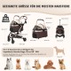 Gimars 4-in-1 Cat Pram and Dog Pram up to 20 kg Foldable, 360° Rubber Tyres Cat Trolley with Rear Wheel Brake, Dog Buggy with Mesh Windows, Rain Cover, Retractable Pull Rod for Small Dogs, Cats, Khaki Gimars 4-in-1 Cat Pram and Dog Pram up to 20 kg Foldable, 360° Rubber Tyres Cat Trolley with Rear Wheel Brake, Dog Buggy with Mesh Windows, Rain Cover, Retractable Pull Rod for Small Dogs, Cats, Khaki