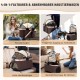 Gimars 4-in-1 Cat Pram and Dog Pram up to 20 kg Foldable, 360° Rubber Tyres Cat Trolley with Rear Wheel Brake, Dog Buggy with Mesh Windows, Rain Cover, Retractable Pull Rod for Small Dogs, Cats, Khaki Gimars 4-in-1 Cat Pram and Dog Pram up to 20 kg Foldable, 360° Rubber Tyres Cat Trolley with Rear Wheel Brake, Dog Buggy with Mesh Windows, Rain Cover, Retractable Pull Rod for Small Dogs, Cats, Khaki