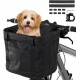 Goldmiky Foldable Bicycle Basket, Front Bicycle Basket for Dogs, Easy Install Removable Bicycle Basket Bag, with Handlebar Adapter for Small Dogs, Shopping, Picnic (Black) Goldmiky Foldable Bicycle Basket, Front Bicycle Basket for Dogs, Easy Install Removable Bicycle Basket Bag, with Handlebar Adapter for Small Dogs, Shopping, Picnic (Black)