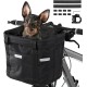 Goldmiky Foldable Bicycle Basket, Front Bicycle Basket for Dogs, Easy Install Removable Bicycle Basket Bag, with Handlebar Adapter for Small Dogs, Shopping, Picnic (Black) Goldmiky Foldable Bicycle Basket, Front Bicycle Basket for Dogs, Easy Install Removable Bicycle Basket Bag, with Handlebar Adapter for Small Dogs, Shopping, Picnic (Black)