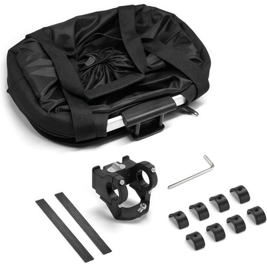 Goldmiky Foldable Bicycle Basket, Front Bicycle Basket for Dogs, Easy Install Removable Bicycle Basket Bag, with Handlebar Adapter for Small Dogs, Shopping, Picnic (Black) Goldmiky Foldable Bicycle Basket, Front Bicycle Basket for Dogs, Easy Install Removable Bicycle Basket Bag, with Handlebar Adapter for Small Dogs, Shopping, Picnic (Black)