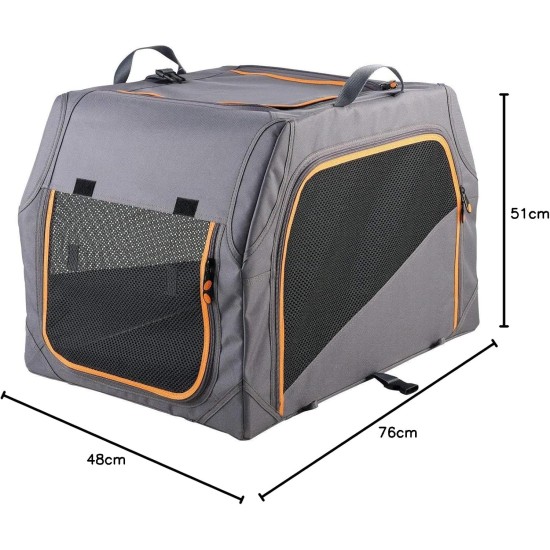 HUNTER Alu-Frame Dog Transport Box, 61 x 45.5 x 43 cm, Anthracite/Orange HUNTER Alu-Frame Dog Transport Box, 61 x 45.5 x 43 cm, Anthracite/Orange