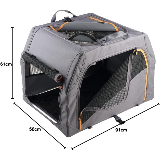 HUNTER Alu-Frame Dog Transport Box, 76 x 50.5 x 48 cm, Anthracite/Orange HUNTER Alu-Frame Dog Transport Box, 76 x 50.5 x 48 cm, Anthracite/Orange