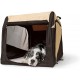 HUNTER Foldable Dog Crate, Beige, Foldable & Easy to Transport, Stable thanks to Poles and Pegs, Mesh Window for Air and Visual Contact, Cuddly Sleeping Mat, Washable, Size: L HUNTER Foldable Dog Crate, Beige, Foldable & Easy to Transport, Stable thanks to Poles and Pegs, Mesh Window for Air and Visual Contact, Cuddly Sleeping Mat, Washable, Size: L