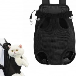 Haustier Rucksack Hund Tragetasche, Haustier Tragerucksack, Hundetasche für kleine Hunde und Katzen 3-5kg, für Spaziergang Aktivitäten im Freien und Ausflüge, Schwarz