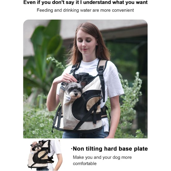HiDREAM Dog Carrier Bag for Small Dogs, Dog Backpack with 2 Pockets for Travel, Comfortable Dog Carrier, Suitable for Dogs Under 6.8 kg, Machine Washable (Beige) HiDREAM Dog Carrier Bag for Small Dogs, Dog Backpack with 2 Pockets for Travel, Comfortable Dog Carrier, Suitable for Dogs Under 6.8 kg, Machine Washable (Beige)