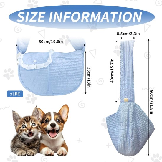 Hundetragetasche Bis 10kg, Tragetasche Hund mit Knopfdesign und Leinenhaken Kann er Verhindern, DASS Haustiere Herausspringen, Hundetrage mit Aufbewahrungstasche, Hundetragetuch Himmelblau, 1 Stück Hundetragetasche Bis 10kg, Tragetasche Hund mit Knopfdesign und Leinenhaken Kann er Verhindern, DASS Haustiere Herausspringen, Hundetrage mit Aufbewahrungstasche, Hundetragetuch Himmelblau, 1 Stück