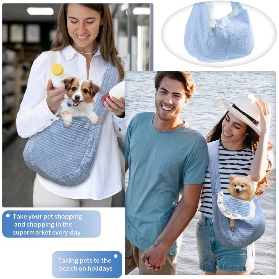 Hundetragetasche Bis 10kg, Tragetasche Hund mit Knopfdesign und Leinenhaken Kann er Verhindern, DASS Haustiere Herausspringen, Hundetrage mit Aufbewahrungstasche, Hundetragetuch Himmelblau, 1 Stück Hundetragetasche Bis 10kg, Tragetasche Hund mit Knopfdesign und Leinenhaken Kann er Verhindern, DASS Haustiere Herausspringen, Hundetrage mit Aufbewahrungstasche, Hundetragetuch Himmelblau, 1 Stück