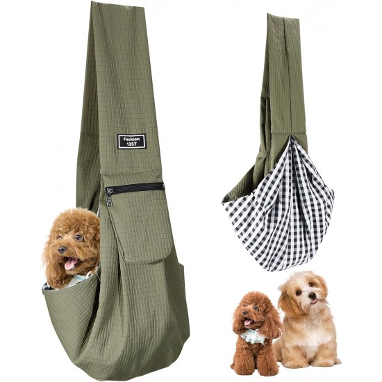 Hundetragetasche Kleine, Haustier Hundetasche mit Sicherheitsschnalle für Hunde und Andere Haustiere bis 7.5 kg, Wasserdicht Tragetasche Hund für Spaziergang Aktivitäten im Freien und Ausflüge, Grün Hundetragetasche Kleine, Haustier Hundetasche mit Sicherheitsschnalle für Hunde und Andere Haustiere bis 7.5 kg, Wasserdicht Tragetasche Hund für Spaziergang Aktivitäten im Freien und Ausflüge, Grün