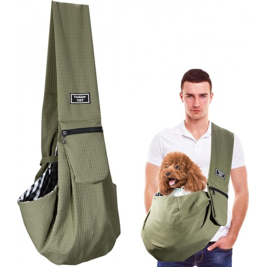 Hundetragetasche Kleine, Haustier Hundetasche mit Sicherheitsschnalle für Hunde und Andere Haustiere bis 7.5 kg, Wasserdicht Tragetasche Hund für Spaziergang Aktivitäten im Freien und Ausflüge, Grün Hundetragetasche Kleine, Haustier Hundetasche mit Sicherheitsschnalle für Hunde und Andere Haustiere bis 7.5 kg, Wasserdicht Tragetasche Hund für Spaziergang Aktivitäten im Freien und Ausflüge, Grün