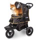 Innopet Adventure Dog & Cat Buggy Black/Yellow - Off-Road Dog Trolley for Dogs up to 30 kg - Puncture-proof 12 Inch EVA Wheels - Quick Release - Foldable with One Hand & Spacious Storage Space