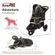 Innopet Adventure Dog & Cat Buggy Black/Yellow - Off-Road Dog Trolley for Dogs up to 30 kg - Puncture-proof 12 Inch EVA Wheels - Quick Release - Foldable with One Hand & Spacious Storage Space