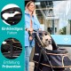 Innopet Adventure Dog & Cat Buggy Black/Yellow - Off-Road Dog Trolley for Dogs up to 30 kg - Puncture-proof 12 Inch EVA Wheels - Quick Release - Foldable with One Hand & Spacious Storage Space