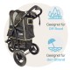 Innopet Adventure Dog & Cat Buggy Black/Yellow - Off-Road Dog Trolley for Dogs up to 30 kg - Puncture-proof 12 Inch EVA Wheels - Quick Release - Foldable with One Hand & Spacious Storage Space