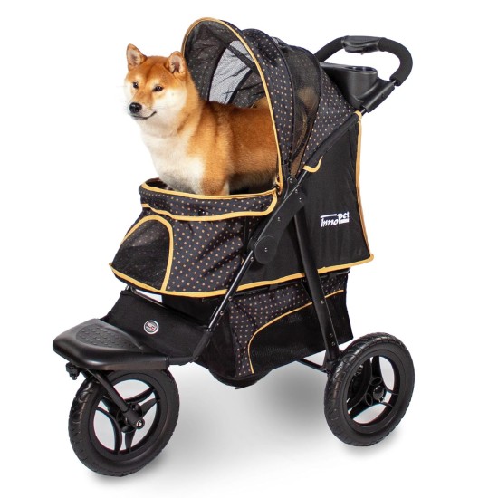 Innopet Adventure Dog Buggy Pet Stroller for Dogs Cats Gold Black Innopet Adventure Dog Buggy Pet Stroller for Dogs Cats Gold Black