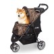 Innopet Allure Cheetah Dog Buggy - Stylish Dog Buggy with Leopard Print - Foldable with One Hand - Max. 20 kg - Storage Basket and 2 Safety Leashes - Ideal Pet Trolley for Cats and Dogs