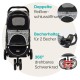 Innopet Allure Cheetah Dog Buggy - Stylish Dog Buggy with Leopard Print - Foldable with One Hand - Max. 20 kg - Storage Basket and 2 Safety Leashes - Ideal Pet Trolley for Cats and Dogs